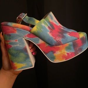 *SOLD* JEFFREY CAMPBELL tie dye platform shoes